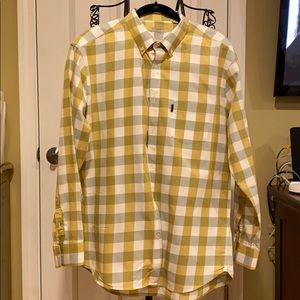 Men’s Burberry gray/cream/mustard color